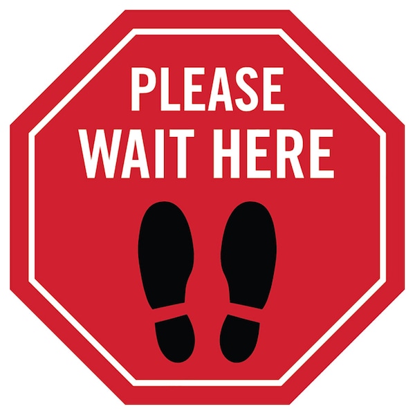Identity Group Please Wait Here w/ Feet, Red, 15" 8496R